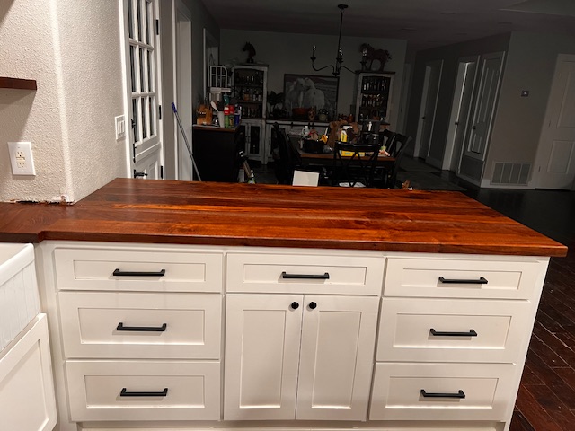 Shaker Style Cabinets with Black Walnut Countertops